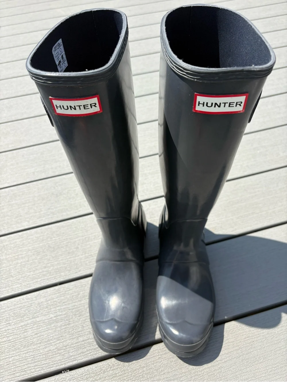 Hunter Knee High Rain Boots Fall Spring Unique Grey Fashion